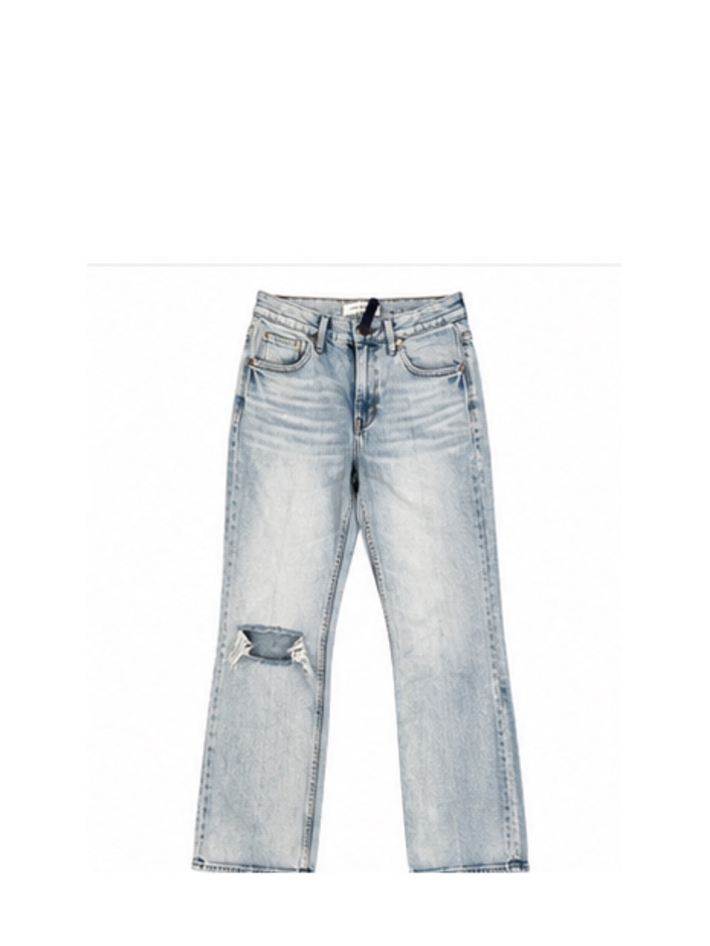 Risen Light Wash Women's Distressed Straight-Leg Jeans